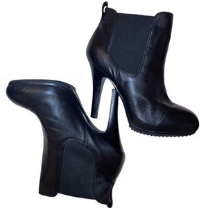 JESSICA SIMPSON “Kerra” Genuine Leather High Heel Boots in Black Size 8M